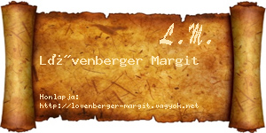 Lövenberger Margit névjegykártya